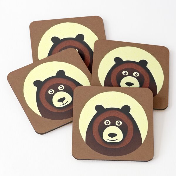 Item preview, Happy Brown Bear Says Hi Illustration Design designed and sold by SubtleSplit.