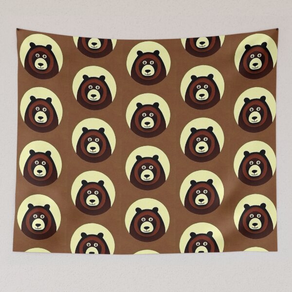 Item preview, Happy Brown Bear Says Hi Illustration Design designed and sold by SubtleSplit.