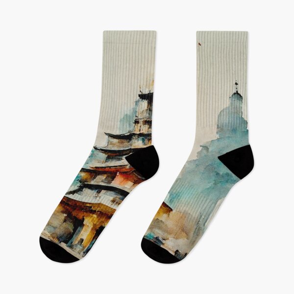 Item preview, Temple Watercolor Painting designed and sold by shokA Design.