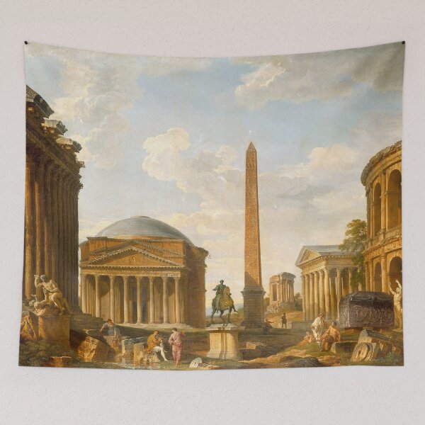 Item preview, Giovanni Paolo Panini Roman Capriccio: The Pantheon and Other Monuments designed and sold by OldTimeArt.