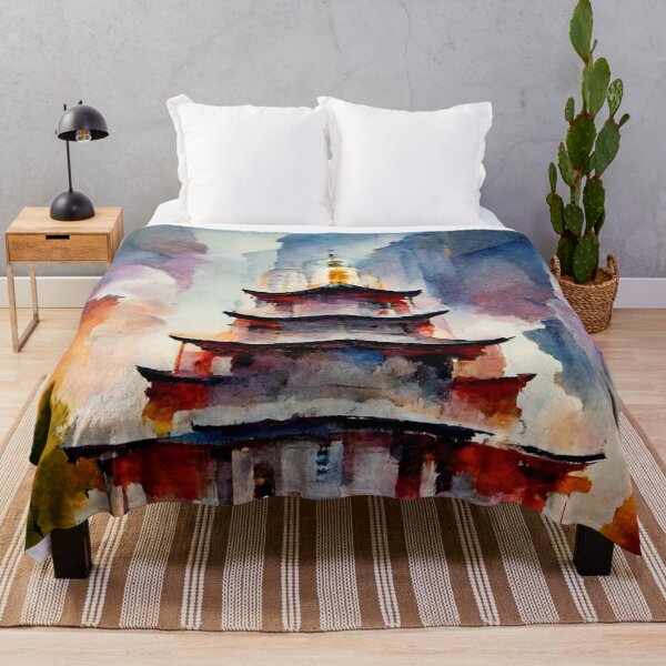 Item preview, Temple Watercolor Painting designed and sold by shokA Design.