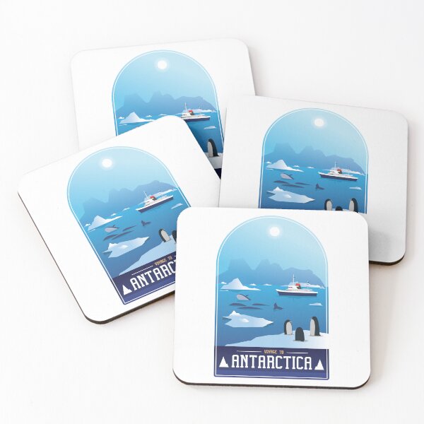 Aperçu de l'œuvre Autocollants vintage Antarctique créée et vendue par Suzy Perez Art.