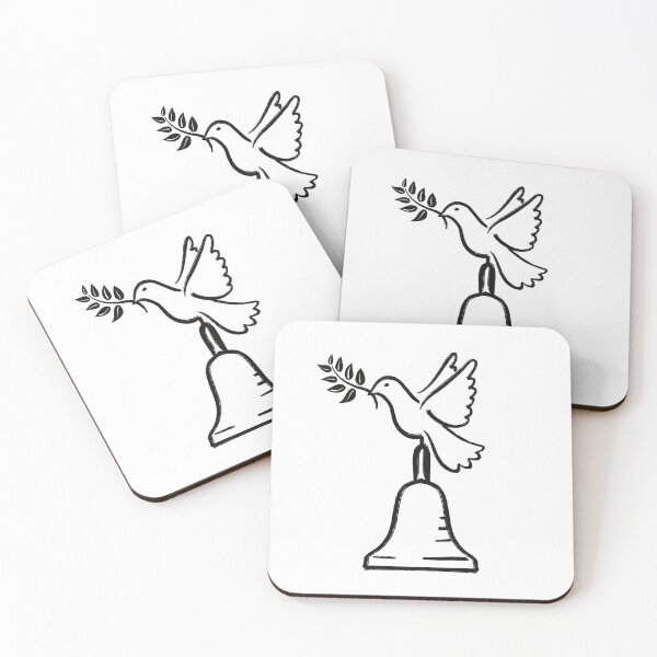 Item preview, Peace Dove And Handbell black line variant designed and sold by SubtleSplit.