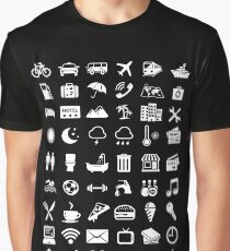 Travel Icons Language (White) Graphic T-Shirt