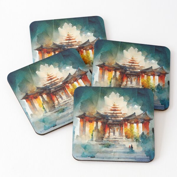 Item preview, Temple Watercolor Painting designed and sold by shokA Design.