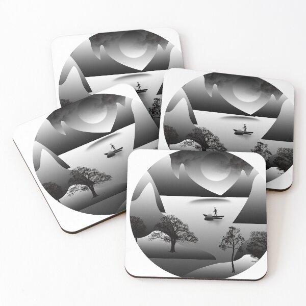 Item preview, A fisherman looking for fish in the river between the mountains designed and sold by Bigrow.
