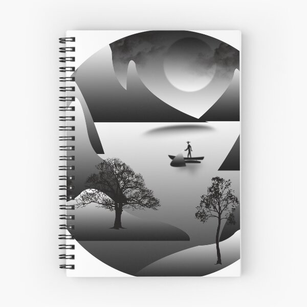 Item preview, A fisherman looking for fish in the river between the mountains designed and sold by Bigrow.