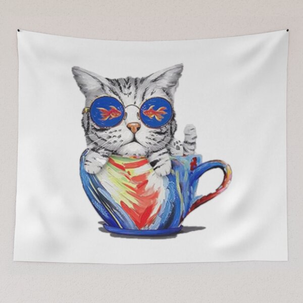 Item preview, Funny Colorful Cat Face With Funky Glasses designed and sold by Vittorio-23.