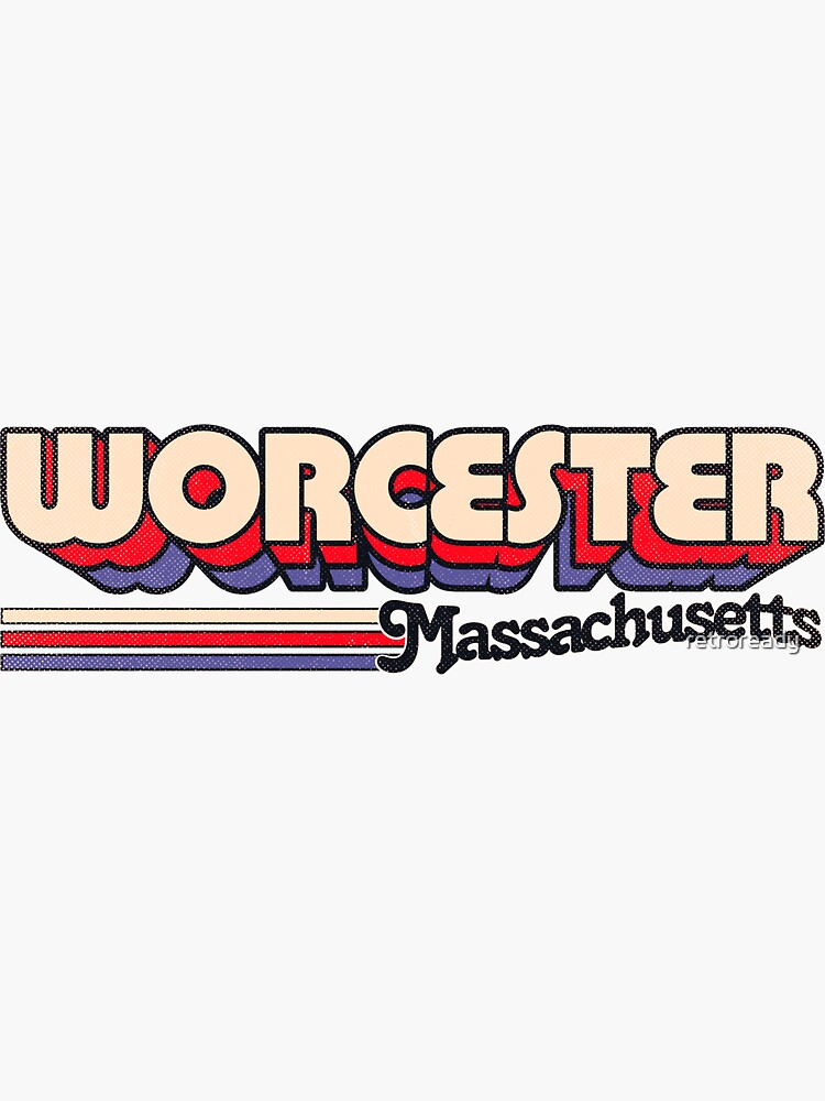 Thumbnail 3 of 3, Sticker, Worcester, MA | City Stripes designed and sold by retroready.