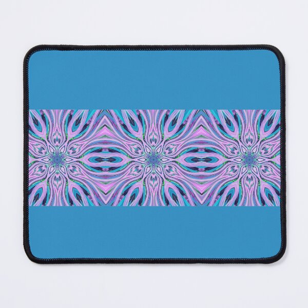 Item preview, Abstract Flowers Pattern Boho Vibes in a Thick Single Stripe on a Cool Sky Blue Background designed and sold by Beachy.