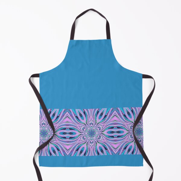 Item preview, Abstract Flowers Pattern Boho Vibes in a Thick Single Stripe on a Cool Sky Blue Background designed and sold by Beachy.