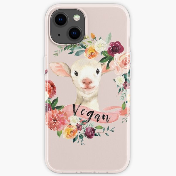 Vegan - Floral Lamb iPhone Soft Case