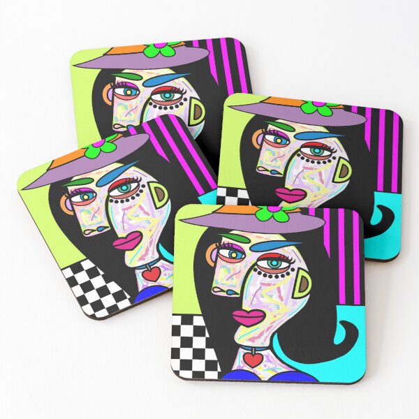 Item preview, Funky Lady with Hat Art Face designed and sold by jantulov.