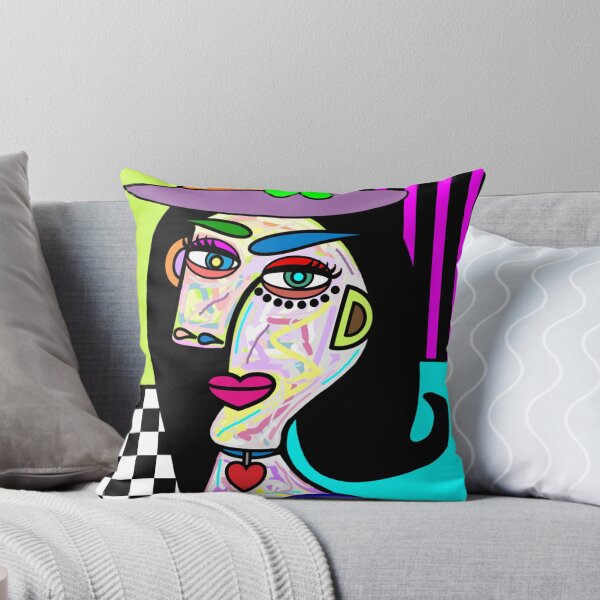 Item preview, Funky Lady with Hat Art Face designed and sold by jantulov.