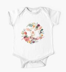 Vegan - Blumenlamm Baby Body Kurzarm