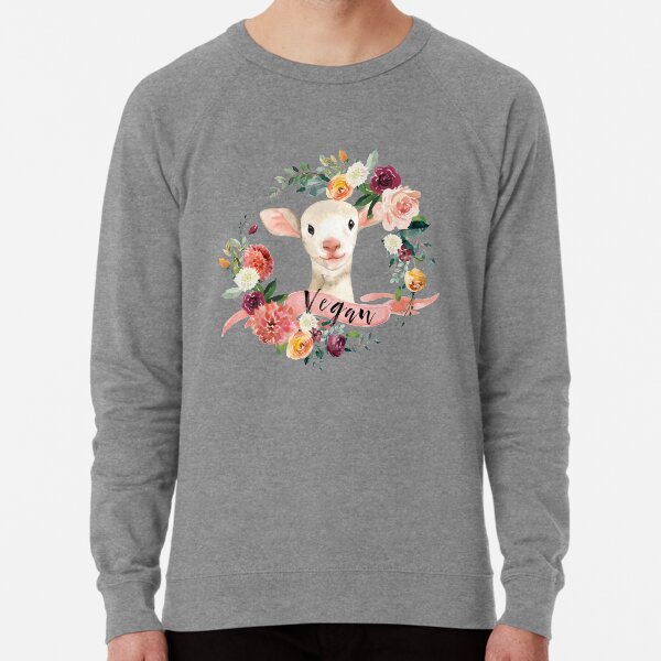 Vegan - Floral Lamb Lightweight Sweatshirt