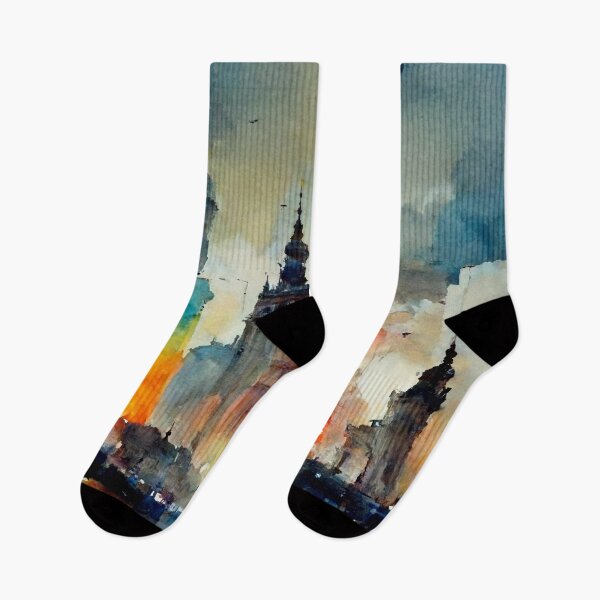 Item preview, City Watercolor Painting designed and sold by shokA Design.