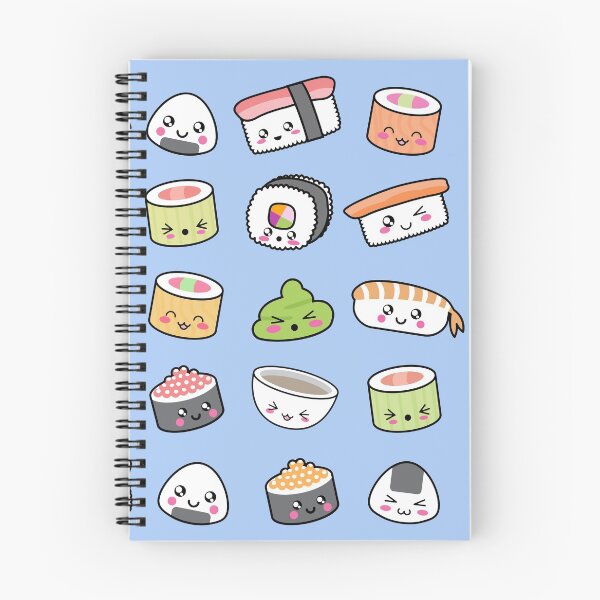 Item preview, Happy kawaii sushi pattern designed and sold by EuGeniaArt.