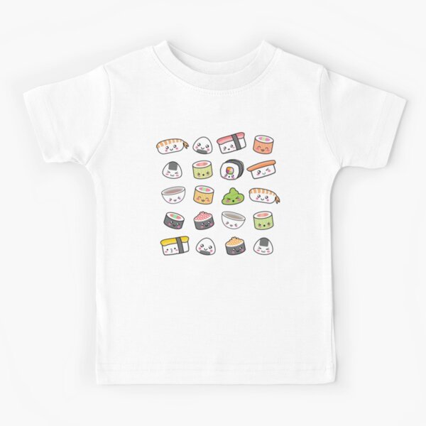 Item preview, Happy kawaii sushi pattern designed and sold by EuGeniaArt.