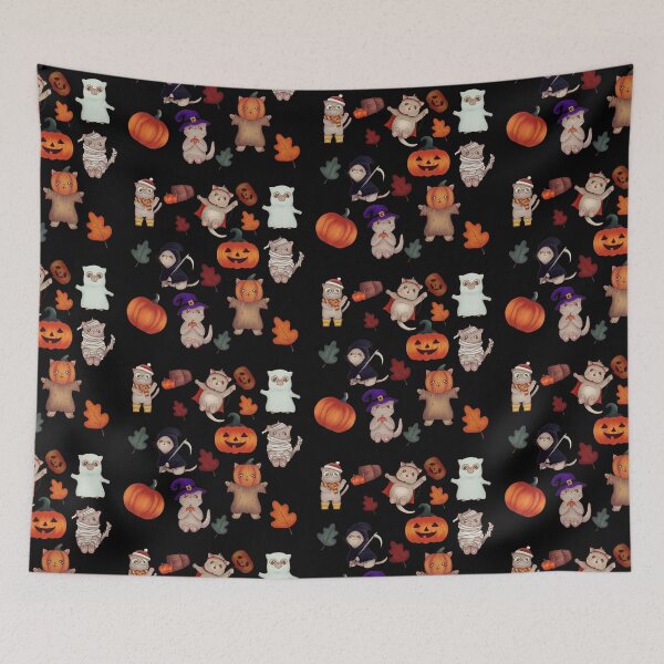 Item preview, Cute Halloween Kitty Cat Pattern designed and sold by AwakenedSoul.