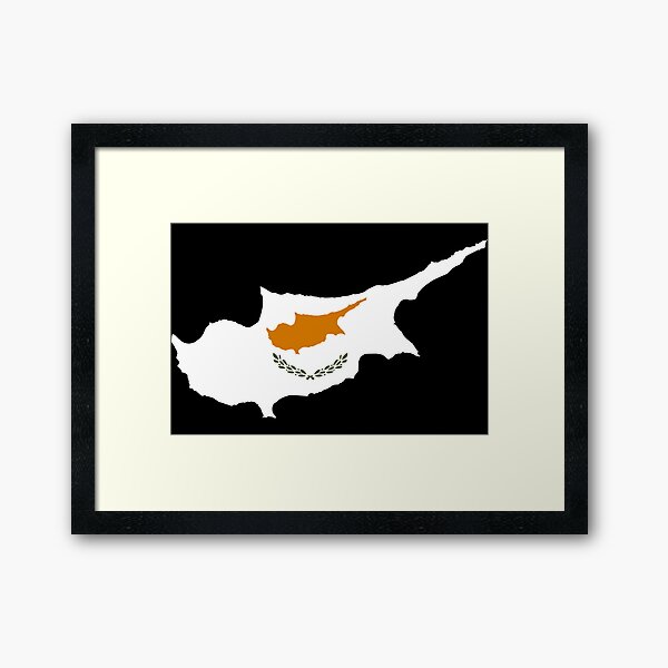 Flag Map of Cyprus Framed Art Print