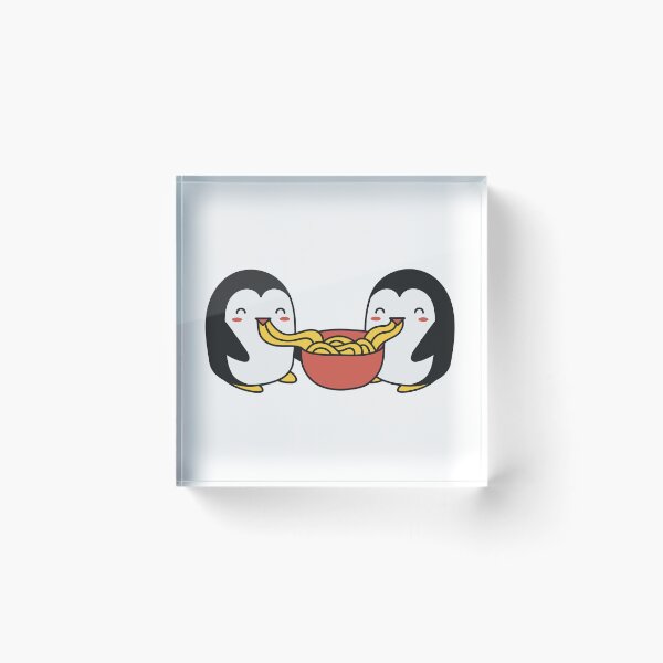Item preview, Penguins eating noodles designed and sold by Pixelish.