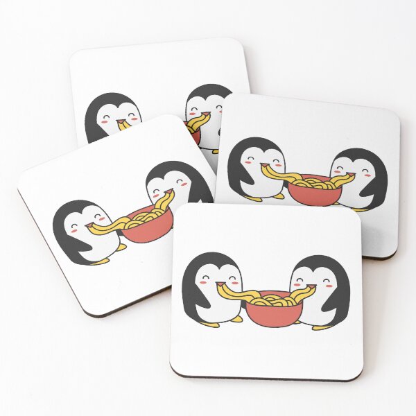 Item preview, Penguins eating noodles designed and sold by Pixelish.
