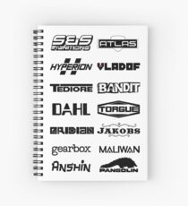 Borderlands Weapon Manufacturers Spiral Notebook