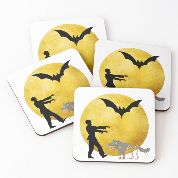 Item preview, Zombie Monster Dog. Scary dog. Creepy Dog. Bats. Full moon designed and sold by Doggymadness.