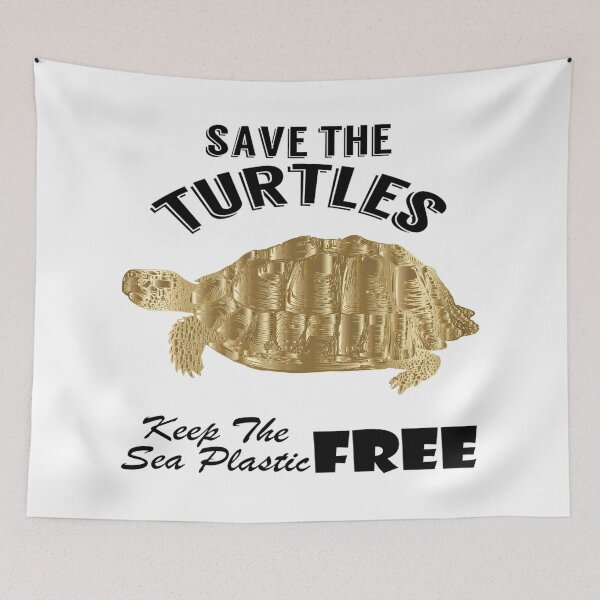 Item preview,  Save the turtles keep the sea plastic free shirts, Save the turtles keep the sea plastic free masks, Save the turtles keep the sea plastic free stickers  designed and sold by Poussyarts.