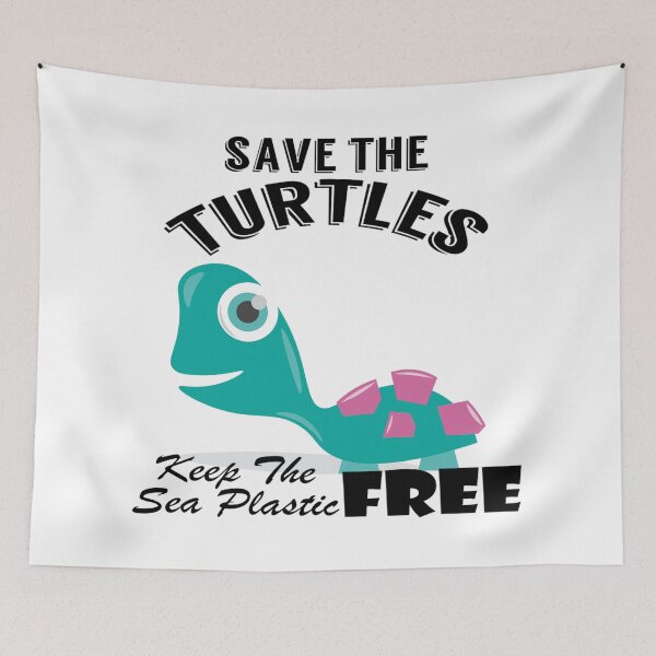 Item preview,  Save the turtles keep the sea plastic free shirts, Save the turtles keep the sea plastic free masks, Save the turtles keep the sea plastic free stickers  designed and sold by Poussyarts.