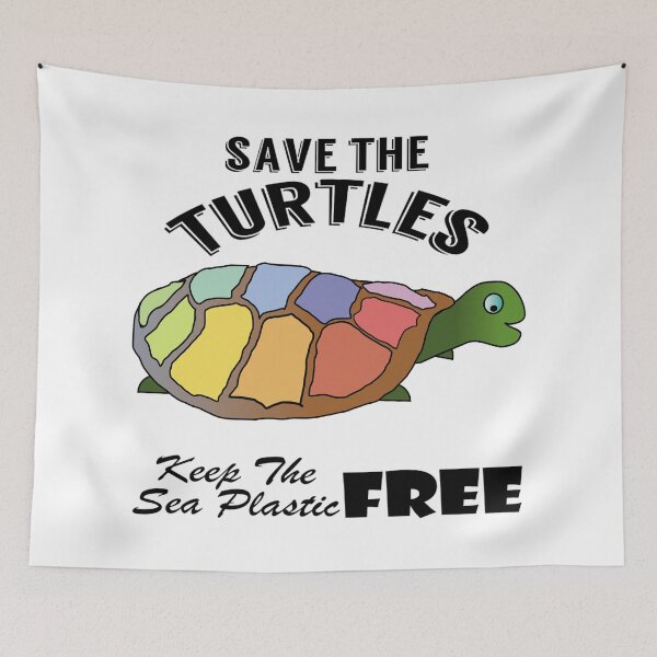 Item preview, Save the turtles keep the sea plastic free shirts, Save the turtles keep the sea plastic free masks, Save the turtles keep the sea plastic free stickers  designed and sold by Poussyarts.