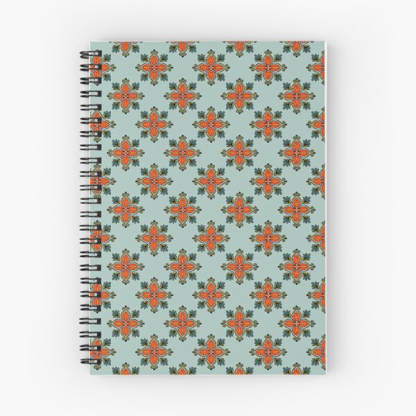 Item preview, Orange Symmetrical Floral, Light Blue designed and sold by Jaima-OLoughlin.