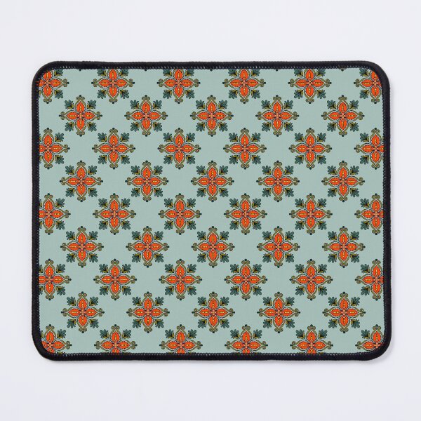 Item preview, Orange Symmetrical Floral, Light Blue designed and sold by Jaima-OLoughlin.