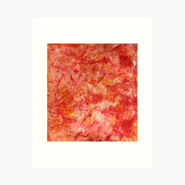 Abstract Orange Hand Painted Art Print