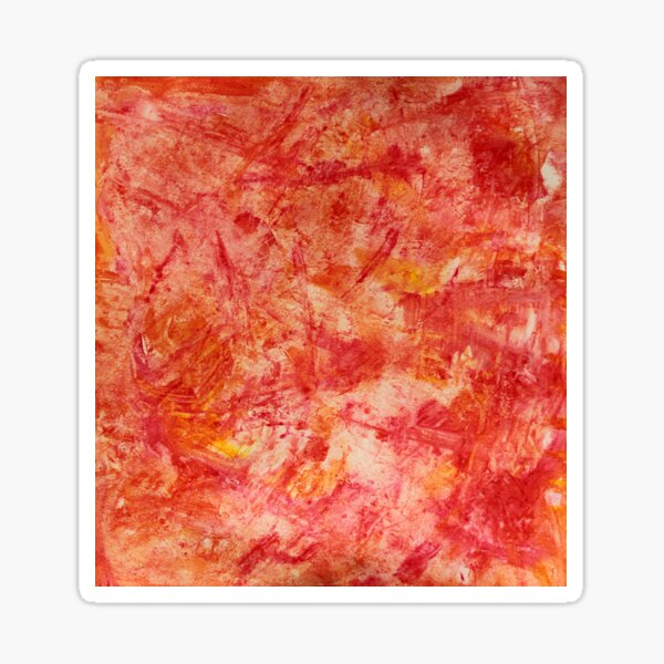 Abstract Orange Hand Painted Sticker