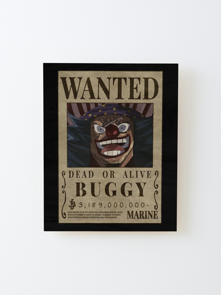 Buggy Wanted The Clown One Piece Buggy Bounty Poster Mounted Print for  Sale by One Piece Bounty Poster