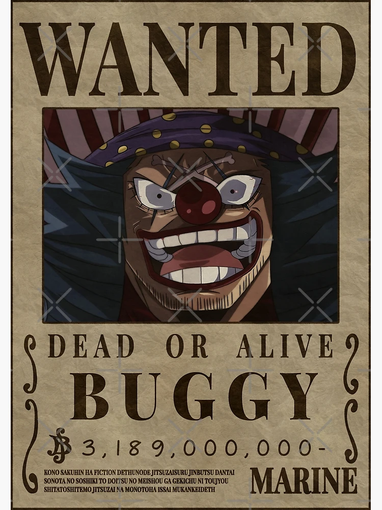 One Piece Buggy Wanted Poster 42CM