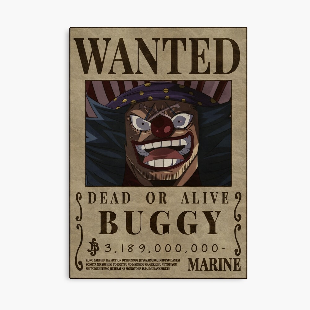 Buggy Wanted The Clown One Piece Buggy Bounty Poster