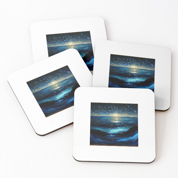 Item preview, Ocean and the Stars AI generated Oil Painting   designed and sold by GrandBlueDesign.