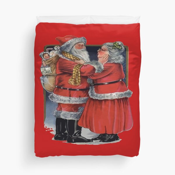 mr and mrs claus duvet cover