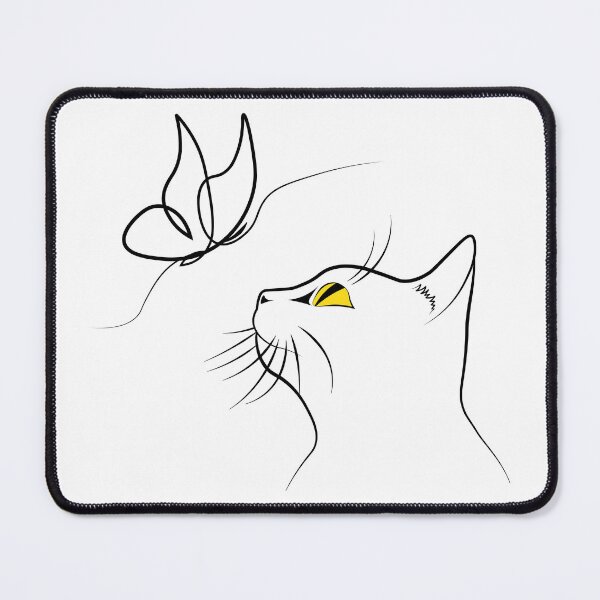 Item preview, Cat With Butterfly Line Art designed and sold by TheInkElephant.
