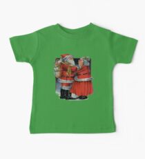 Vintage Mr and Mrs Claus Christmas Vector Baby Tee