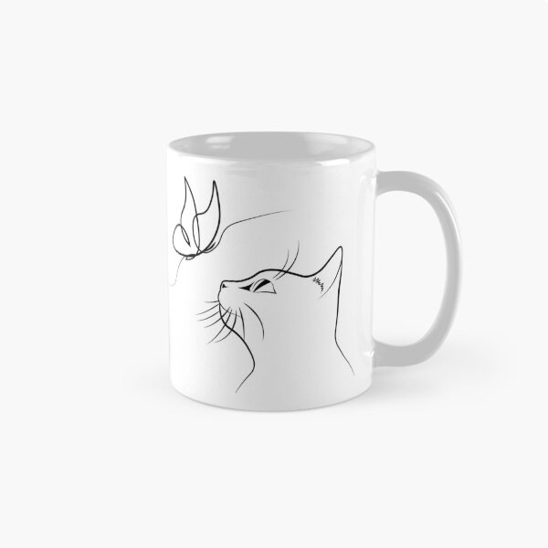 Item preview, Cat With Butterfly Line Art designed and sold by TheInkElephant.