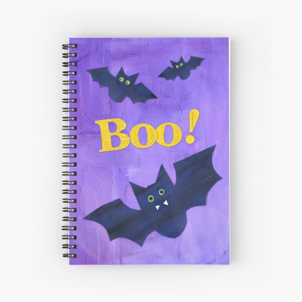 Boo! Bats Collage Spiral Notebook