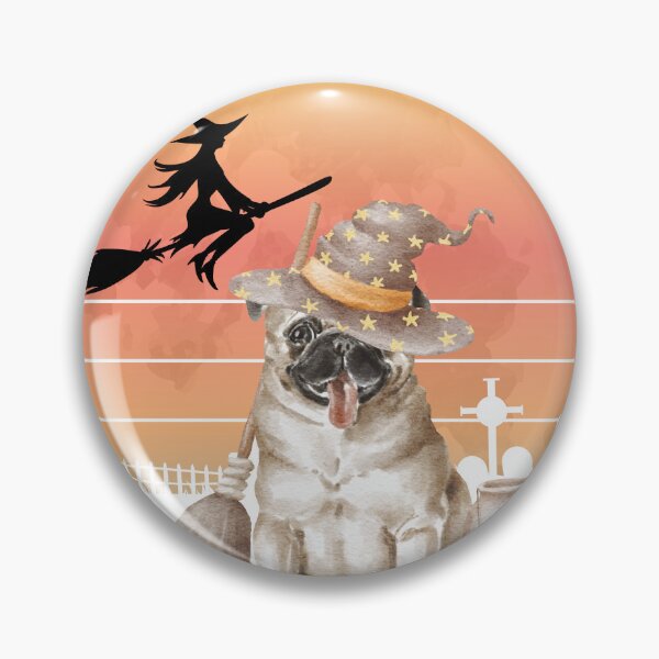 Item preview, Halloween Pug Witch scene. Scary dog. Creepy Dog. Spooky Dog. Halloween dog designed and sold by Doggymadness.