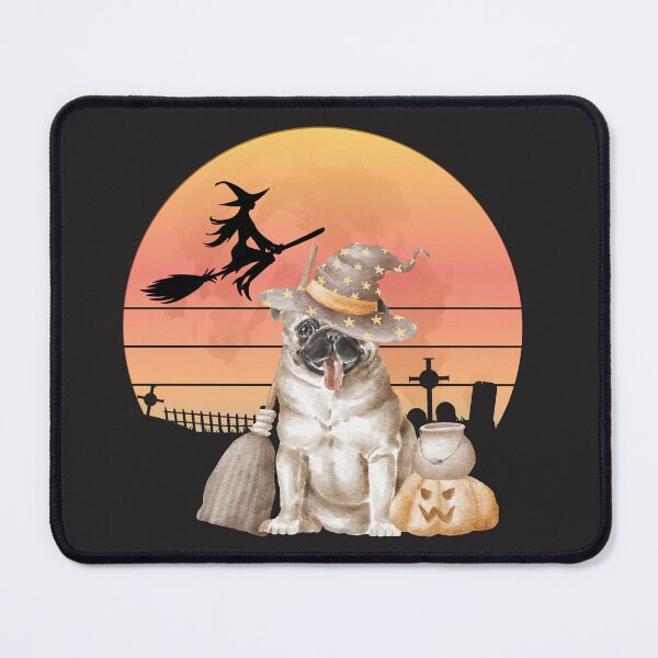 Item preview, Halloween Pug Witch scene. Scary dog. Creepy Dog. Spooky Dog. Halloween dog designed and sold by Doggymadness.