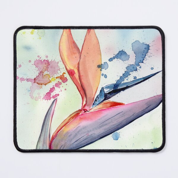 Item preview, Strelitzia,bird of paradise flower watercolour painting designed and sold by TheArtOfNata.