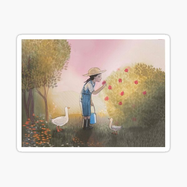 Girl on Farm Sticker