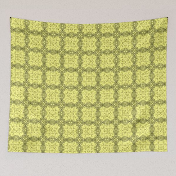 Aperçu de l'œuvre Crystal Plaid Soft Yellow and Khaki Repeat 5748 créée et vendue par Art in My Loft.